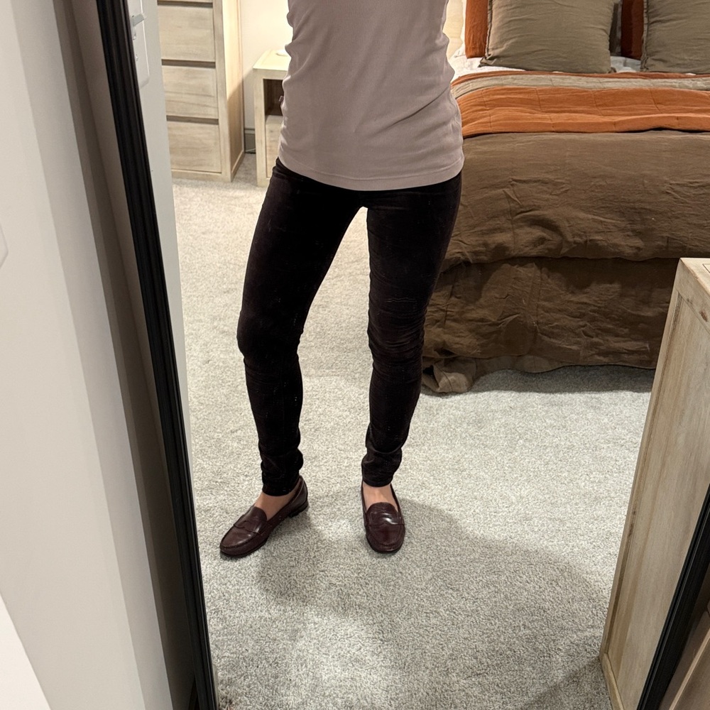 Adriano Goldschmied brown velvet-esque legging size 26